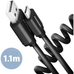 AXAGON BUCM-AM20TB, TWISTER kabel USB-C &amp;amp lt -&amp;amp gt USB-A, 1.1m,