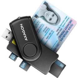 AXAGON CRE-SMP2A USB Smart Card &amp; SD/microSD/SIM Card PocketReader