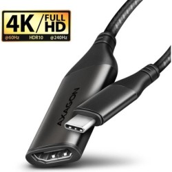 AXAGON RVC-HI2M USB-C zu HDMI 2.0 Adapter, 4K/60Hz, Aluminum - 25 cm