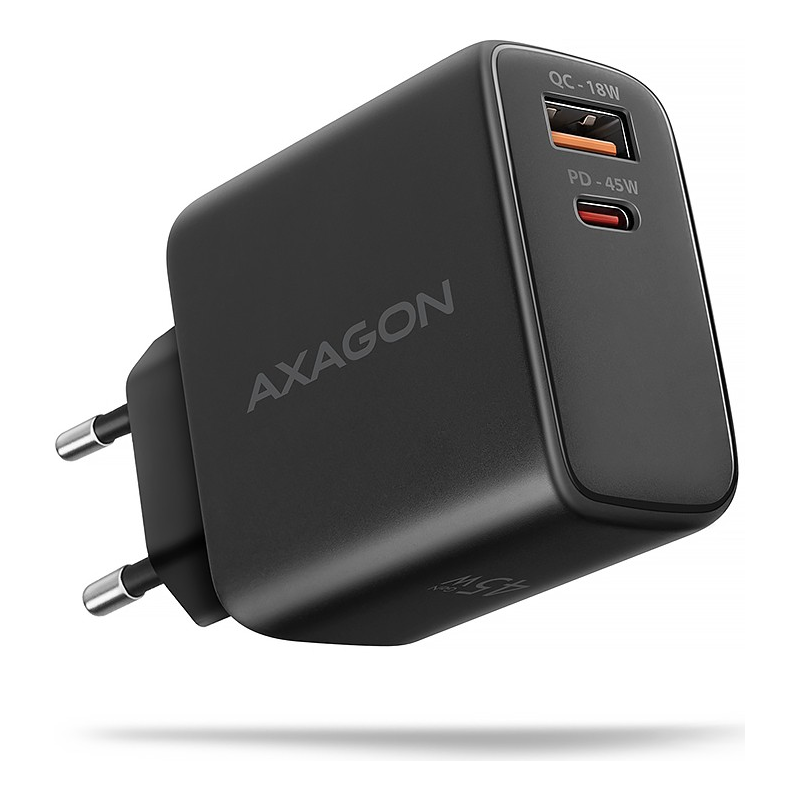 *ACU-PQ45 PD&amp;QC 2-port wall charger 45W black