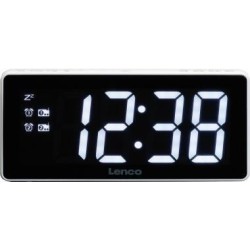 Lenco CR-30WH Radiowecker mit 7,6 cm (3&quot;) LED-Display, Wei&szlig;