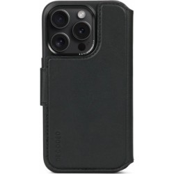 Portafoglio staccabile in pelle Decoded per iPhone 15 Pro Nero