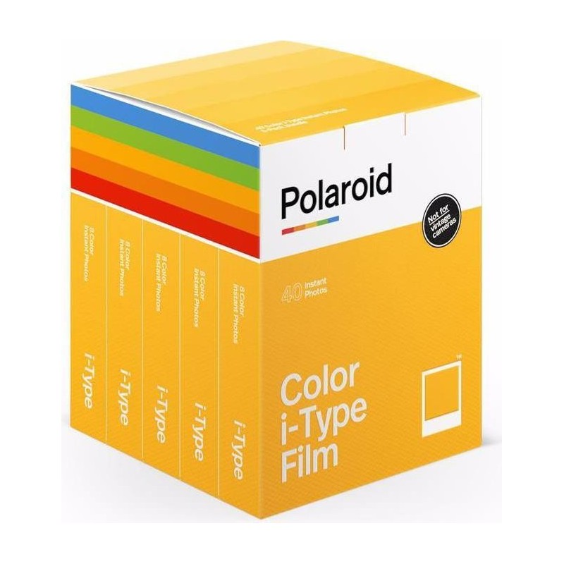 Polaroid Film i-Type Color 40Bilder 5x8 Bilder,farbig,Rahmen weiss