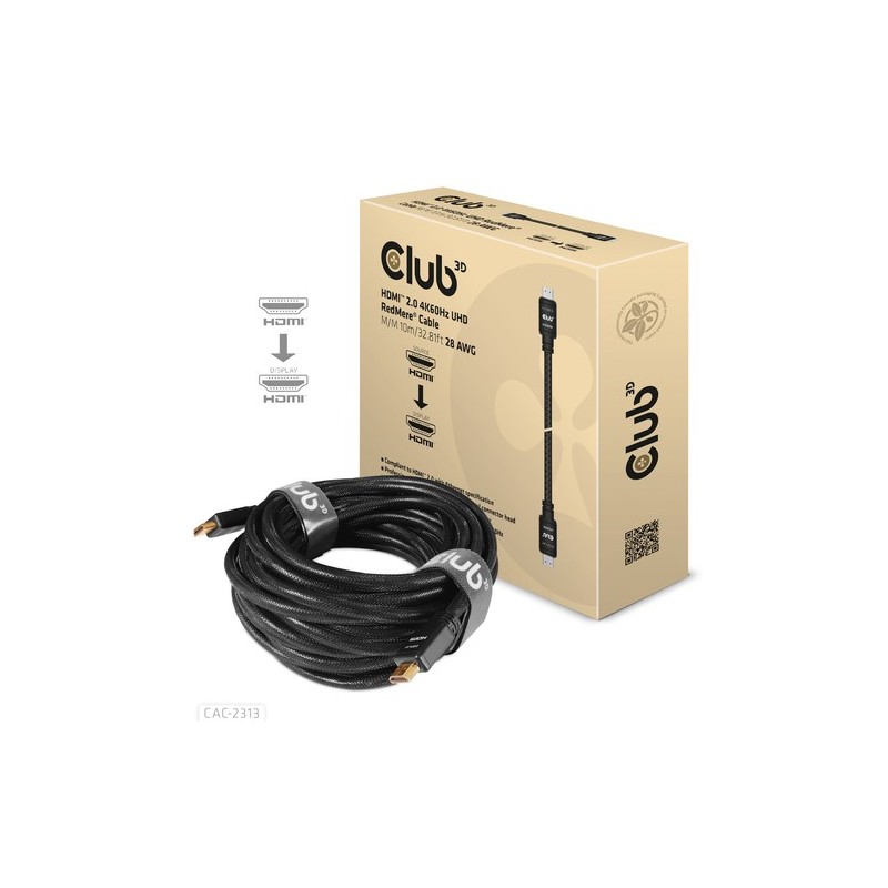 CLUB3D HDMI 20 4K60Hz RedMere cable 10m/328ft