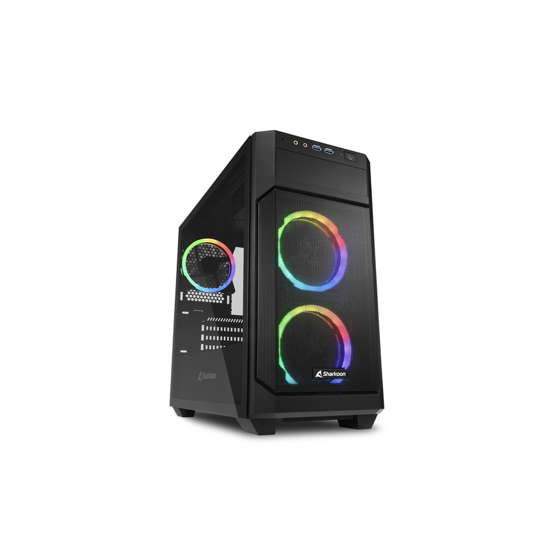 SHARKOON CASE MICRO-ATX 2XUSB 30 VETRO TEMPERATO 2X120MM FAN FRONT