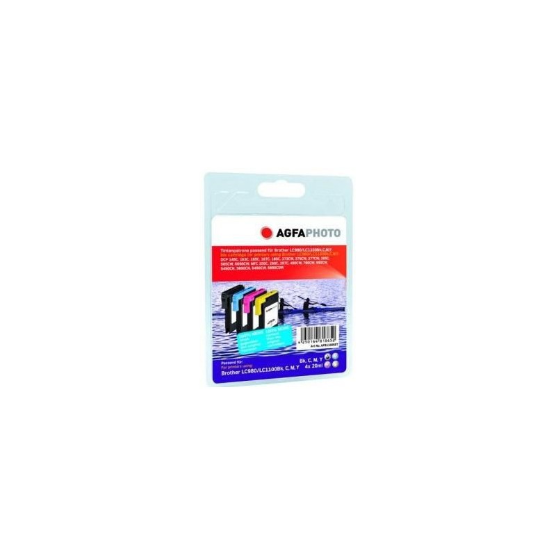 4 INK CARTRIDGE AGFA PHOTO APB1100SETD LC1100 BK/C/M/Y