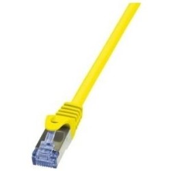 Cavo patch CAT6A 7,5 m giallo S/FTP 2x RJ45, LSZH, CU