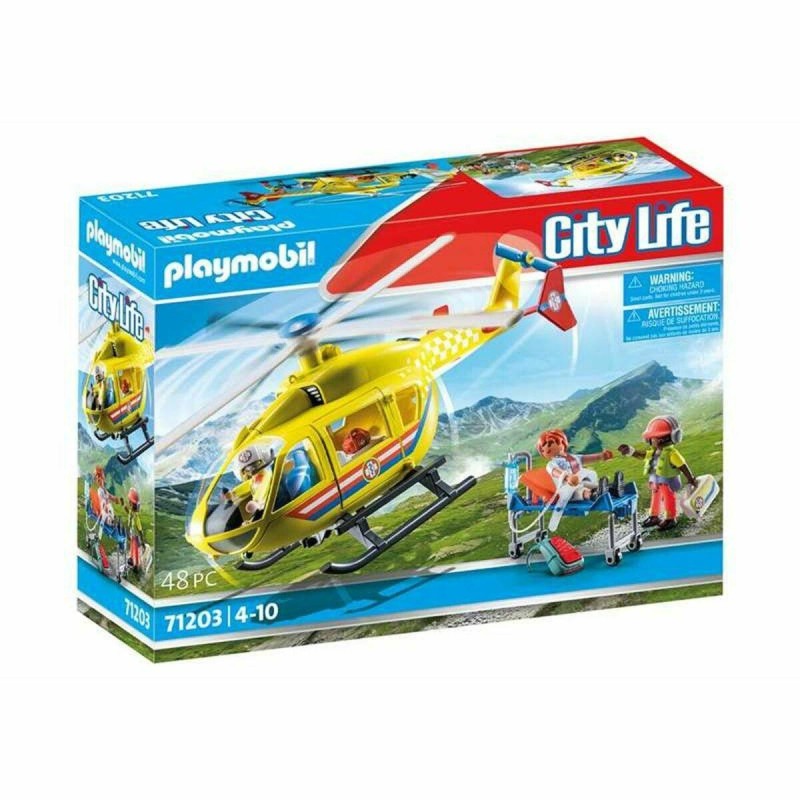 Personaggi d&#039;Azione Playmobil Rescue helicoptere 48 Pezzi