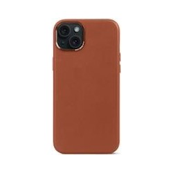 Cover posteriore in pelle decodificata per iPhone 15 Plus marrone chi