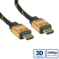 Cavo HDMI ad alta velocit&Atilde;&nbsp; ROLINE GOLD, M/M, 1 m