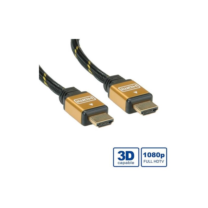 Cavo HDMI ad alta velocit&Atilde;&nbsp; ROLINE GOLD, M/M, 1 m