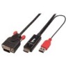 Lindy 41457 cavo e adattatore video 01 m VGA D-Sub HDMI + USB Nero