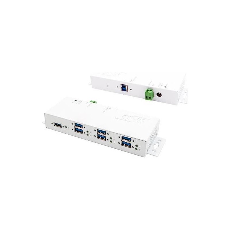 HUB USB 3.2 Gen 1 HUB bianco a 7 porte Cavo USB + alimentatore, prote