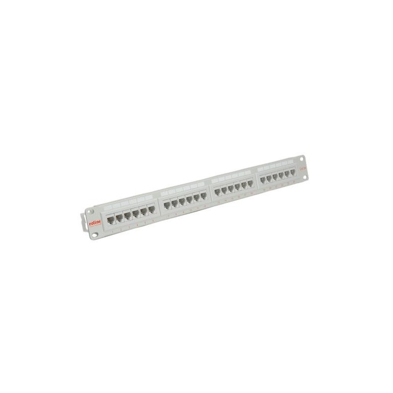 ROLINE Patchpanel 19&quot;, Cat.5e/Classe D, 24 porte, UTP, grigio chiaro