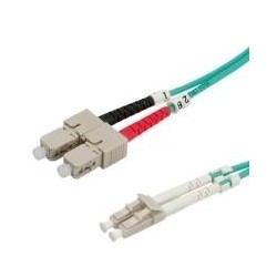 Value Fibre Optic Jumper Cable, 50/125&Atilde;&sbquo;&Acirc;&micro;m, LC/SC, OM3, turquoi