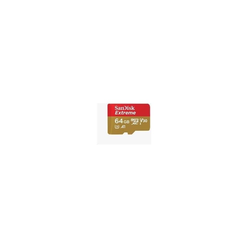 Sandisk Extreme R100 MicroSDXC 64 GB Kit, UHS-I U3, A1, Classe 10