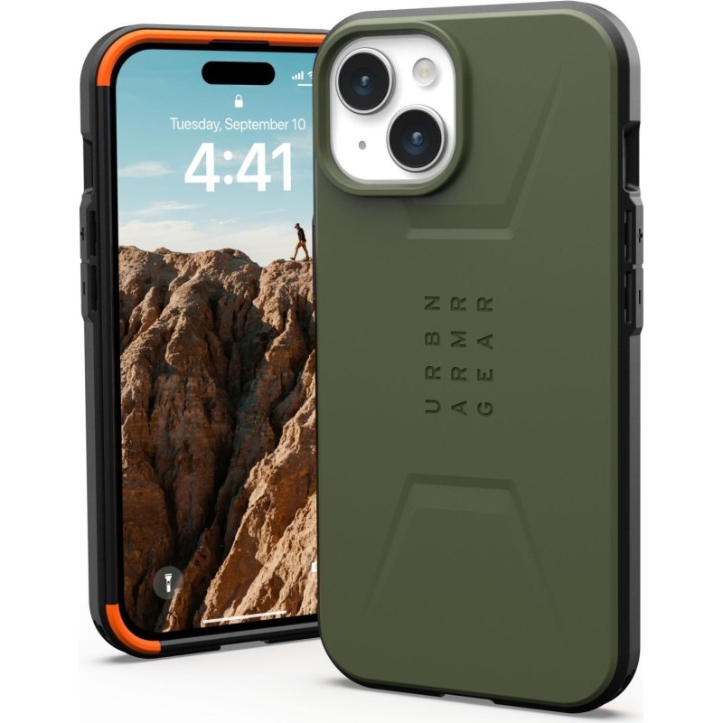 UAG Civilian Series Beskyttelsescover Olive-drab Apple iPhone 15