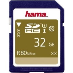 Hama 32GB SDHC Card, UHS-I Class 10, 80MB/s