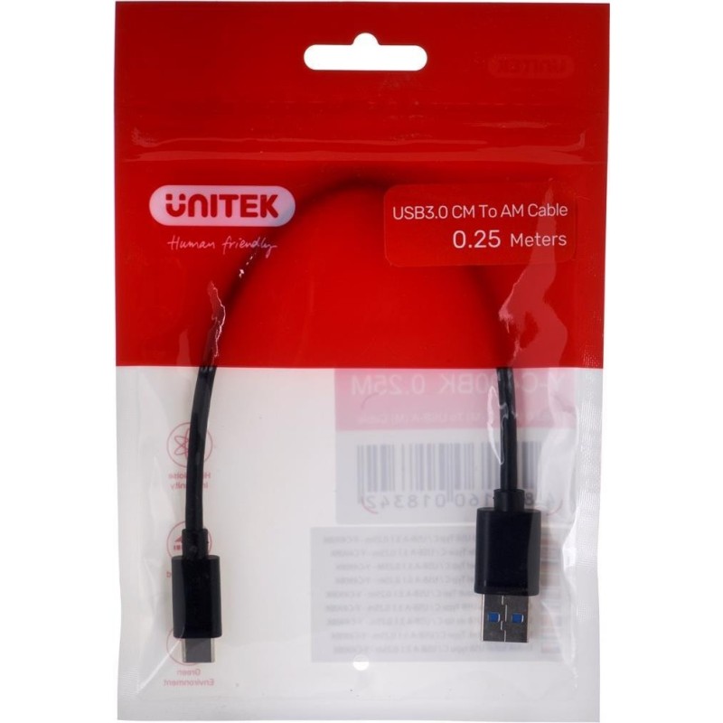 Kabel USB Unitek 3.1 typ A - typ C M-M 0.25 m