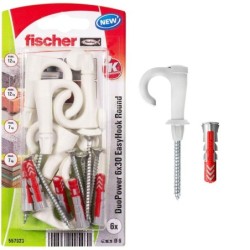 Fischer 557923 EasyHook Round K (6), set di 6 viti a gancio rotonde