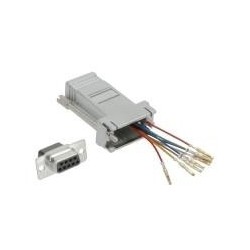 Adattatore: presa Sub D a 9 pin su presa RJ45 - metallizzato