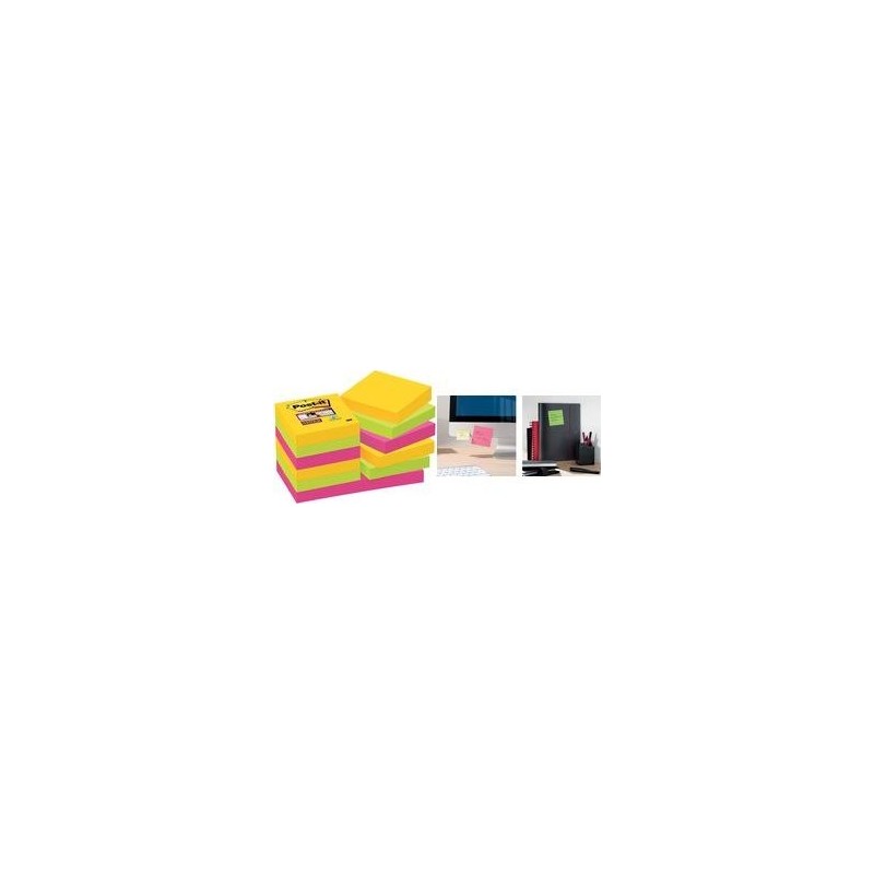 3M 62212SR pouch autoadesiva Quadrato Verde, Rosa, Giallo 90 fogli Au