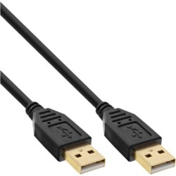 Cavo USB 2.0 - da A ad A - nero - contatti dorati - 1 m