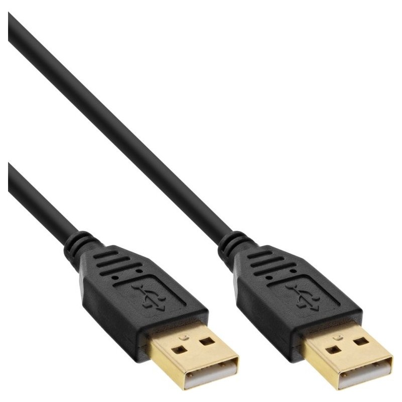 Cavo USB 2.0 - da A ad A - nero - contatti dorati - 1 m