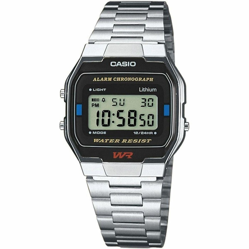 Orologio Unisex Casio A163WA-1QES Acciaio inossidabile Digitale Grigi