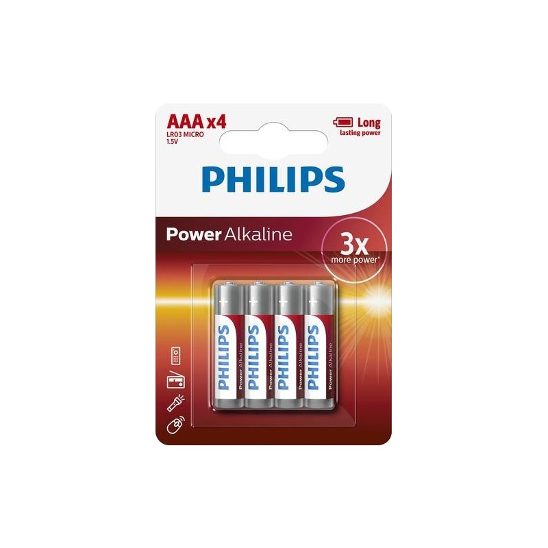 Batteria alcalina Philips Power LR03P4B/10