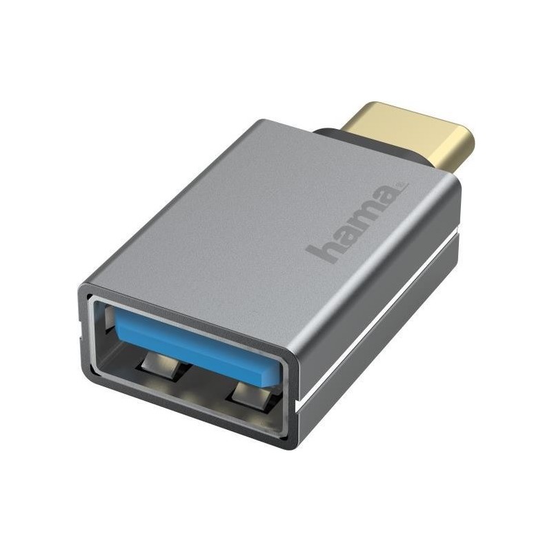 Hama USB 3.2 Gen1 OTG Adapter, USB-C Male to USB-A Female, 5Gbps, Alu