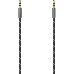 Hama 3.5mm Jack Stereo Cable, Male to Male, Gold-Plated, Fabric Jacke