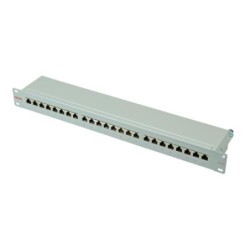 ROLINE Patchpanel 19&quot;, Cat.6/Classe E, 24 porte, STP, grigio chiaro