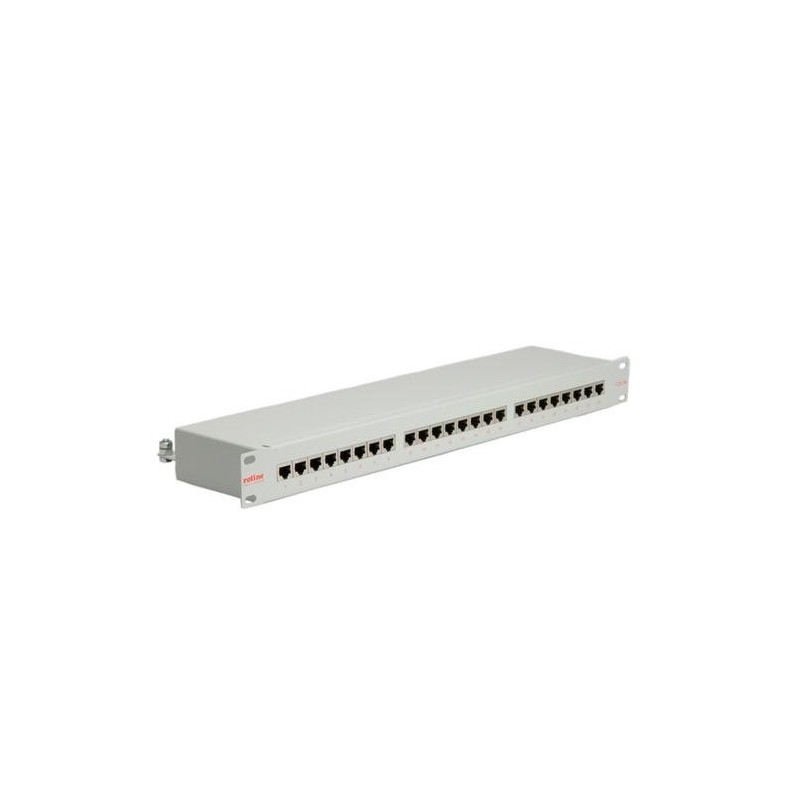 ROLINE Patchpanel 19&quot;, Cat.5e/Classe D, 24 porte, STP, grigio chiaro