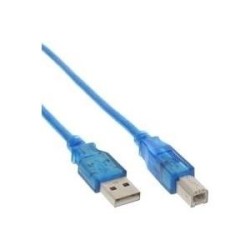 Cavo USB 2.0 - da A a B - blu-trasparente - 3 m