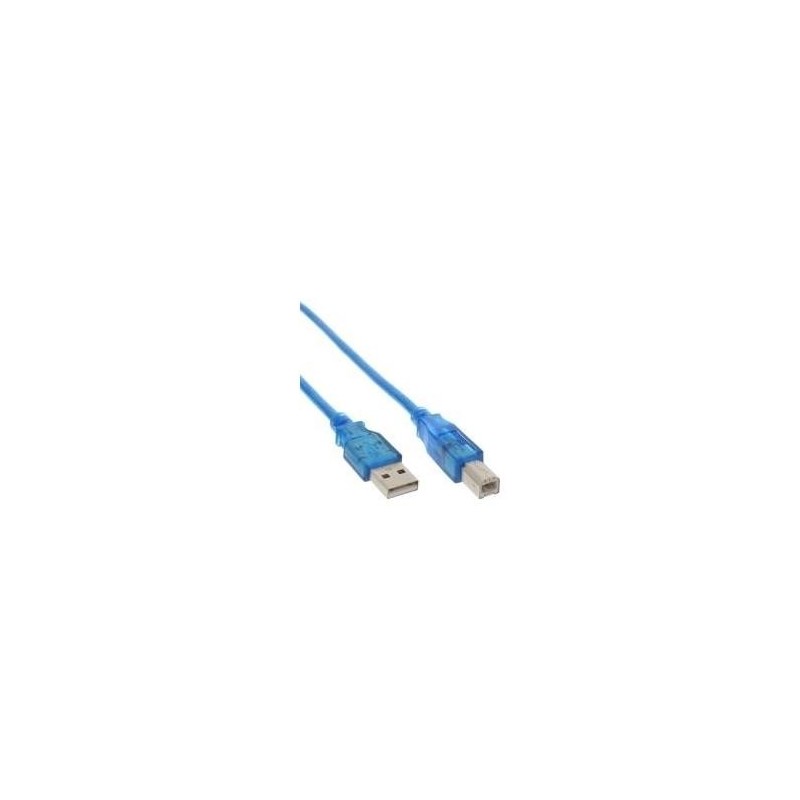 Cavo USB 2.0 - da A a B - blu-trasparente - 3 m