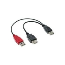 Cavo di collegamento USB 2.0 Y - 2x spina A alla presa A - 0,2 m