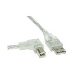 Cavo USB 2.0 - da A a B angolato a sinistra - trasparente - 0,5 m