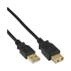 Prolunga USB 2.0 - ST - BU - tipo A - nera - contatti oro - 3m