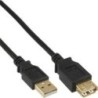 Prolunga USB 2.0 - ST - BU - tipo A - nera - contatti oro - 3m