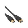 Prolunga cavo piatto USB 2.0 - A ST - BU - nero - contatti oro - 5m