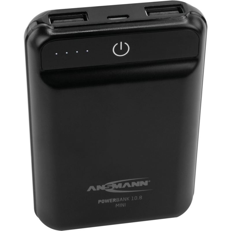 PowerBank 10000 mAh 1x batteria aggiuntiva USB Ansmann mobile, nera