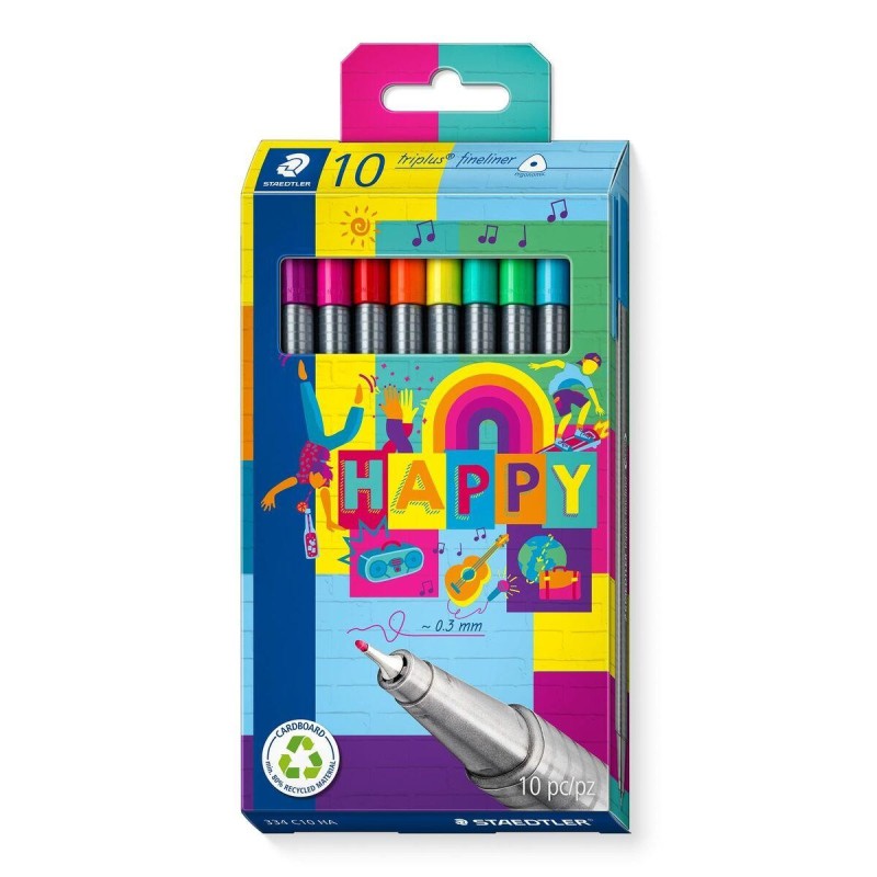 Set di Pennarelli Staedtler Triplus Fineliner 334 10 Pezzi Multicolore