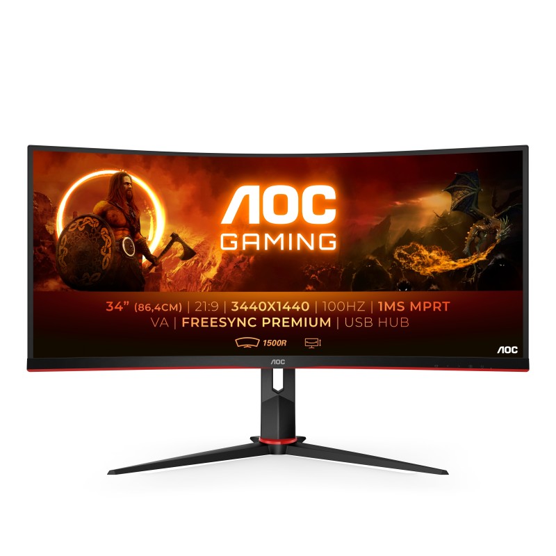 AOC G2 CU34G2/BK LED display 86,4 cm (34&quot;) 3440 x 1440 Pixel Quad HD 