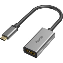 Hama USB-C Male to HDMI Female Cable, Ultra-HD 8K, Aluminium