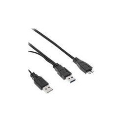 Cavo USB 3.2 Gen.1 a Y - 2x A a Micro B - nero - 1,5 m