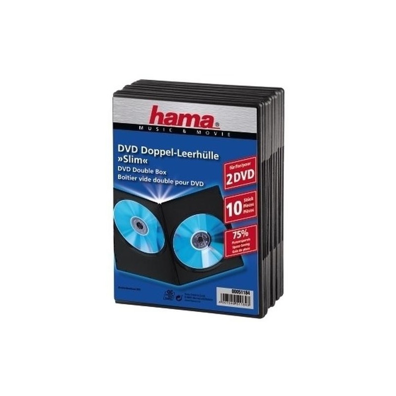 Hama Custodia DVD slim doppia - 10 pz.