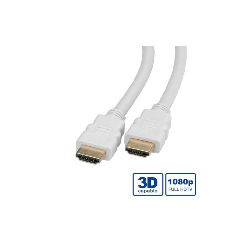 ROLINE Cavo HDMI High Speed &acirc;&euro;&lsaquo;&acirc;&euro;&lsaquo;Ethernet, M/M, bianco, 2m