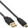 Cavo piatto USB 2.0 - USB A ST a Mini-B ST a 5 pin - nero - 0,3 m