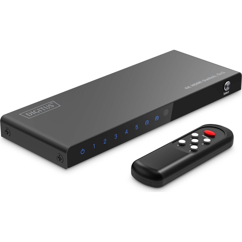 Switch HDMI 4K DIGITUS 5x1 4K/60Hz/HDCP 2.3/HDMI 2.0